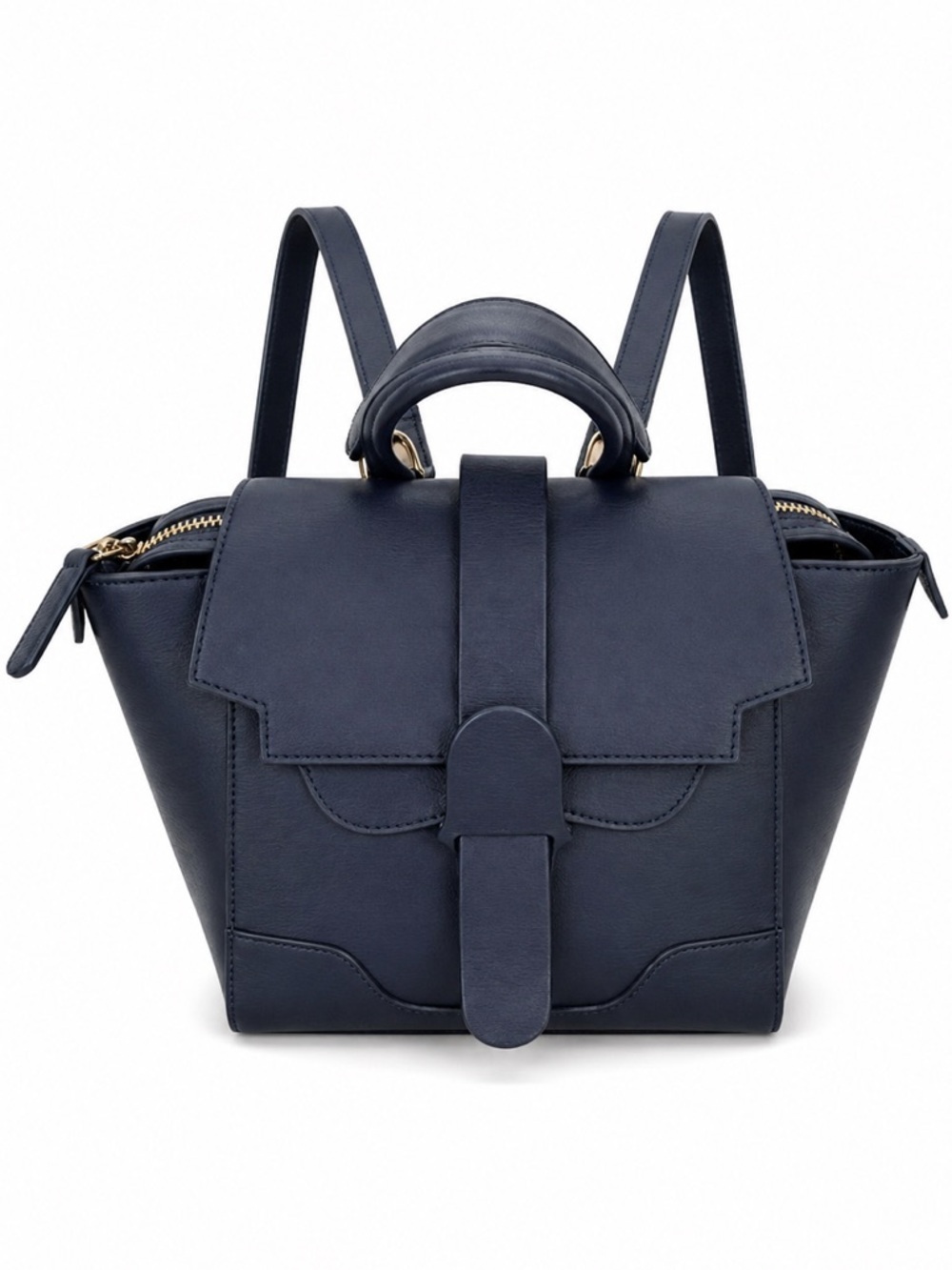 Senreve Mini Maestra Navy Mimosa Leather Convertible Bag
